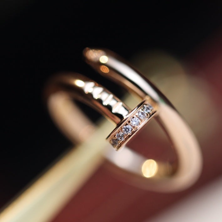 [Basjewels]JUSTE RING 2.65MM PINK GOLD DIAMOND