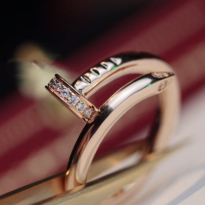 [Basjewels]JUSTE RING 2.65MM PINK GOLD DIAMOND