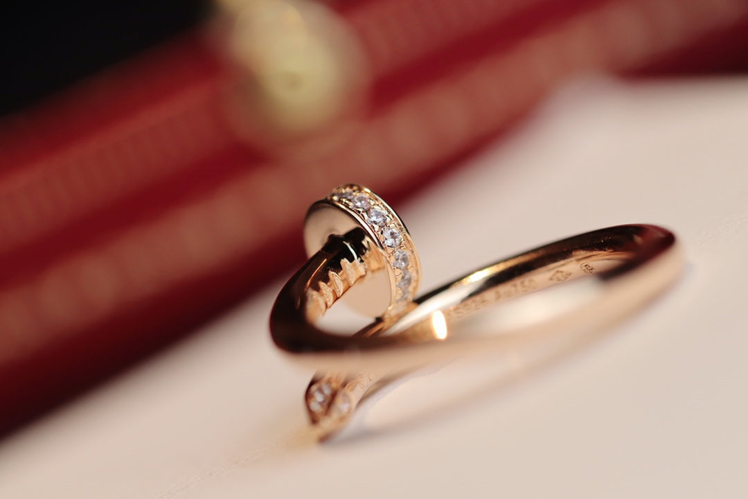 [baslovejewels]JUSTE RING 2.65MM PINK GOLD DIAMOND