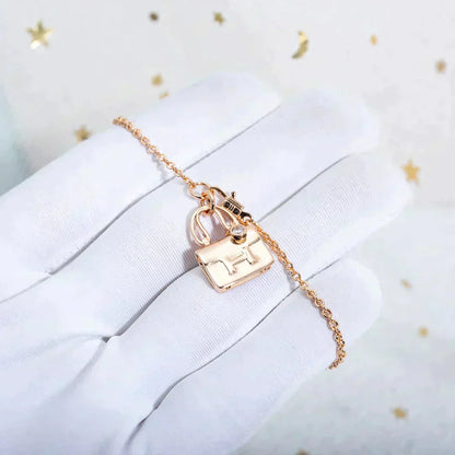 [Basjewels]AMULETTE PEDANT ROSE GOLD NECKLACE