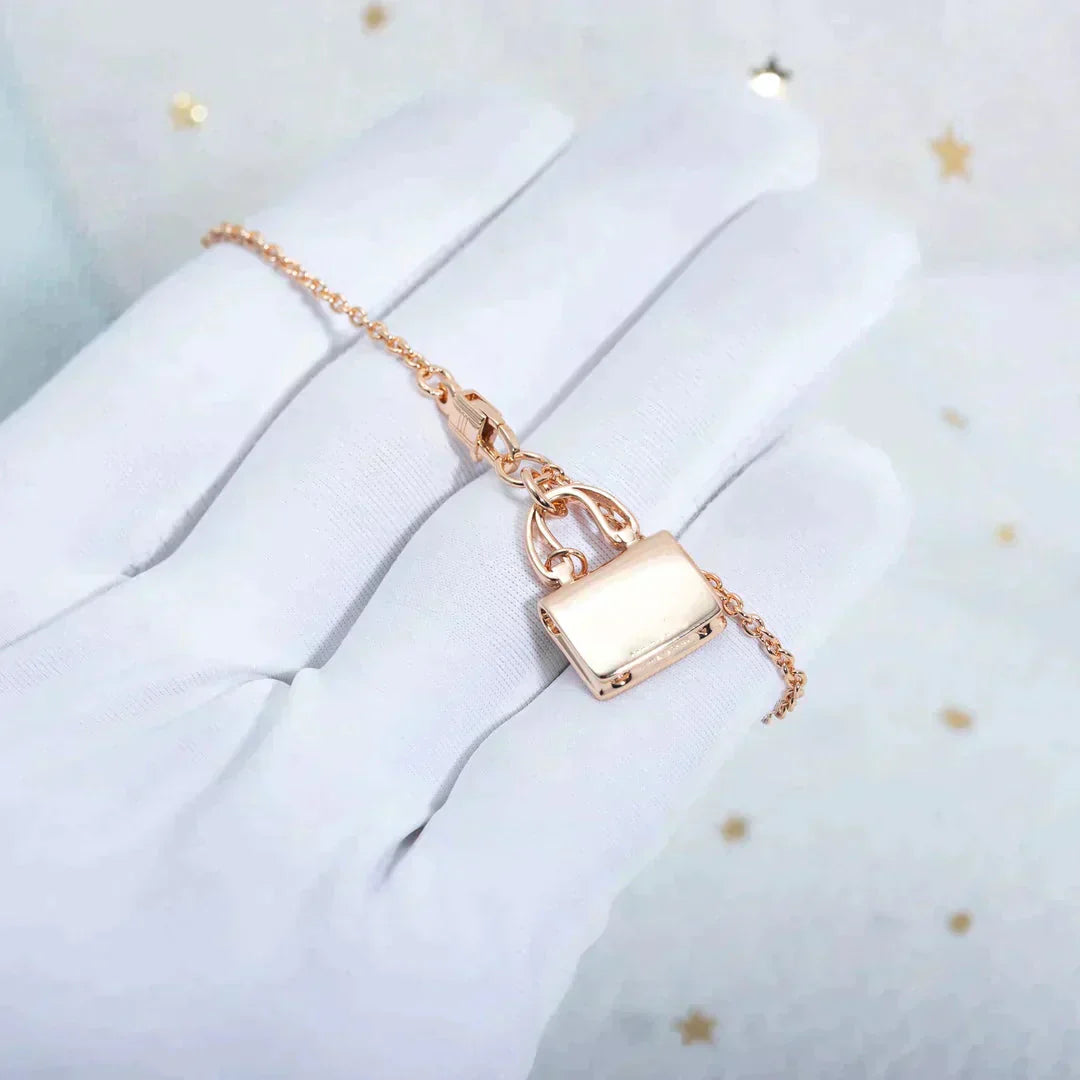 [Basjewels]AMULETTE PEDANT ROSE GOLD NECKLACE