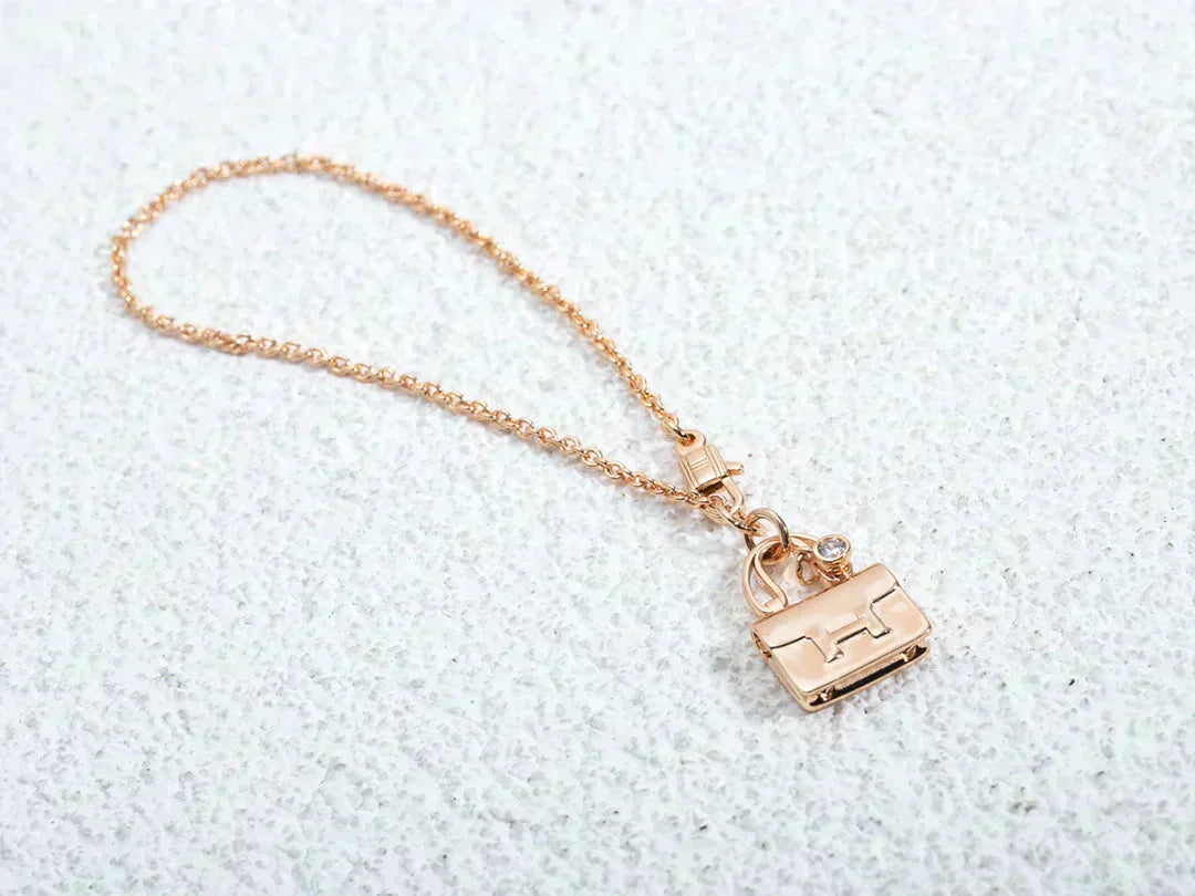 [Basjewels]AMULETTE PEDANT ROSE GOLD NECKLACE