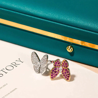 [Basjewels]TWIN BUTTERFLY DIAMOND RING