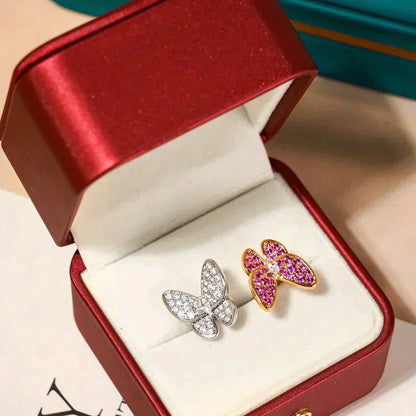 [Basjewels]TWIN BUTTERFLY DIAMOND RING