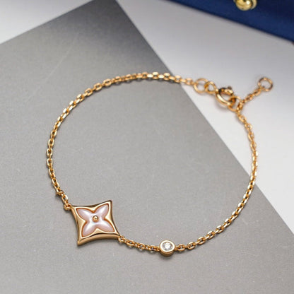 [Basjewels]STAR 1 DIAMOND PINK GOLD BRACELET