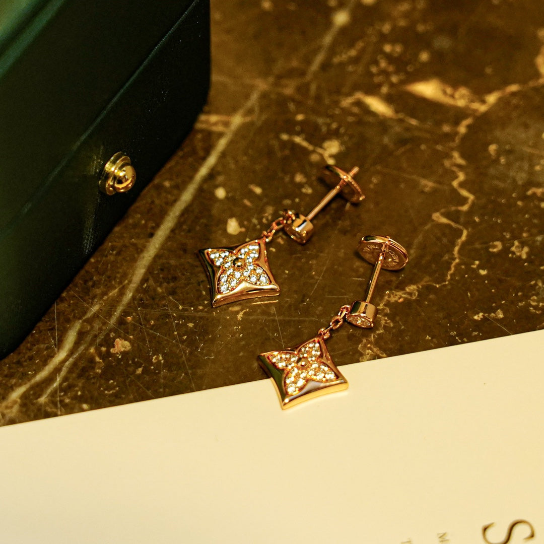 [Basjewels]STAR DIAMONDS EARRINGS GOLD