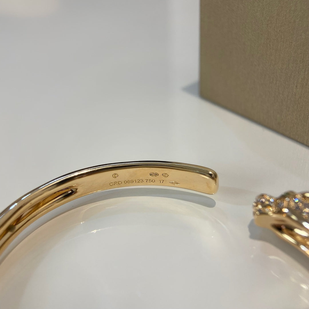 [Basjewels]PANTHERE GOLD DIAMOND OPEN BRACELET