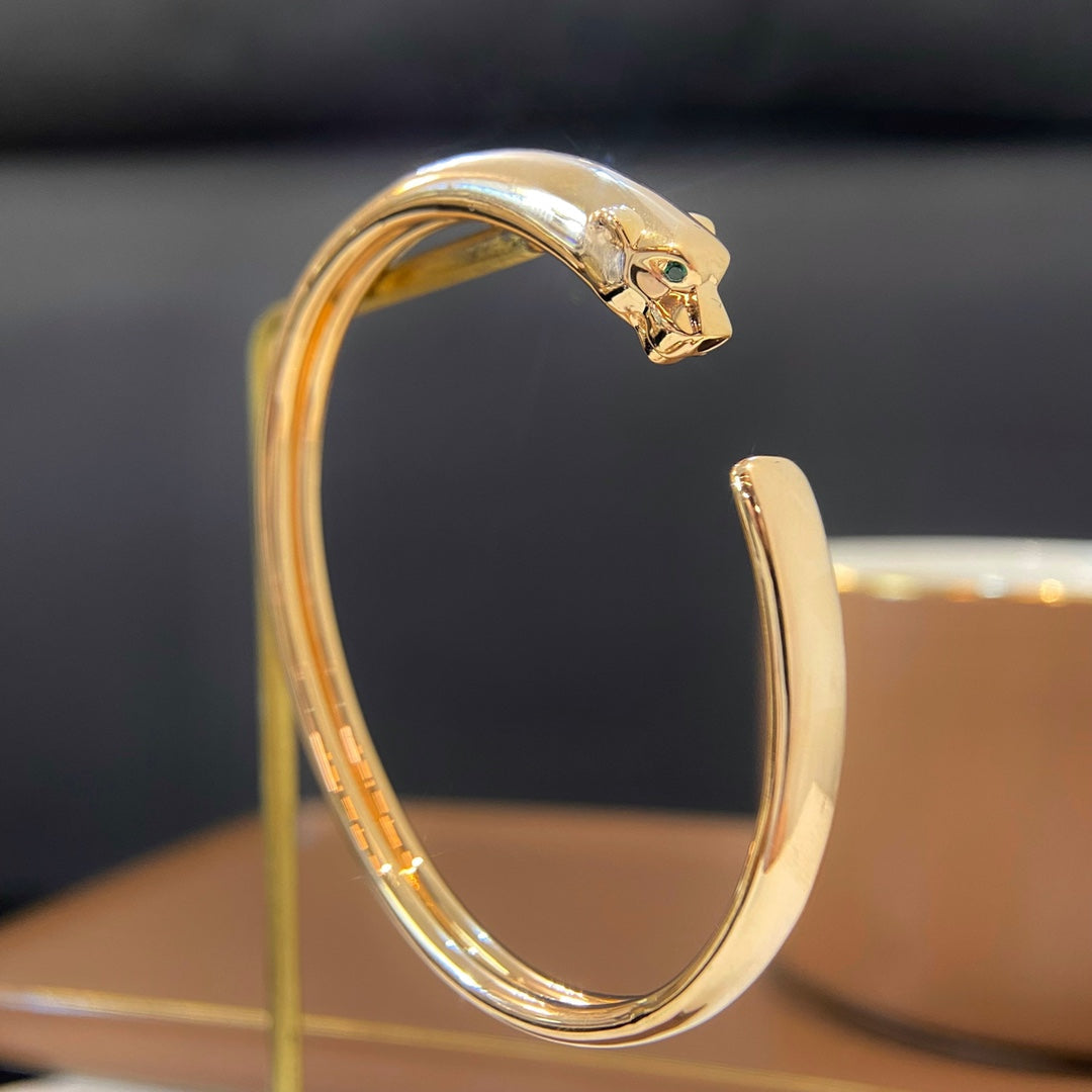 [Basjewels]PANTHERE GOLD OPEN BRACELET