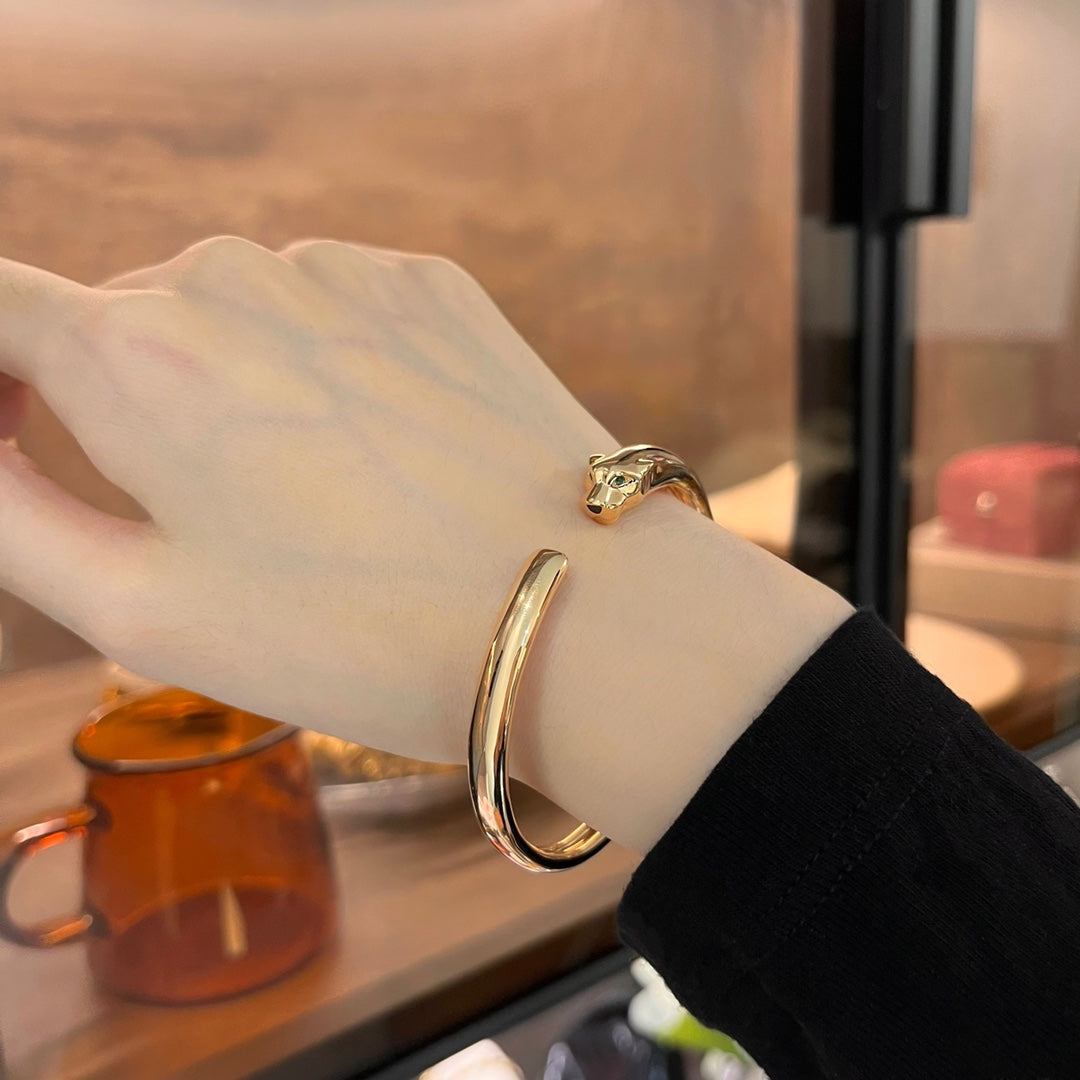 [Basjewels]PANTHERE GOLD OPEN BRACELET