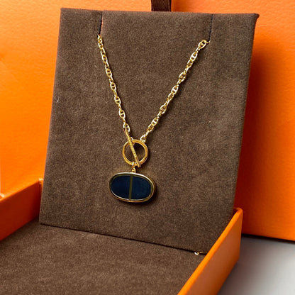 [baslovejewels]CHAINE VERSO BLACK CERAMIC NECKLACE