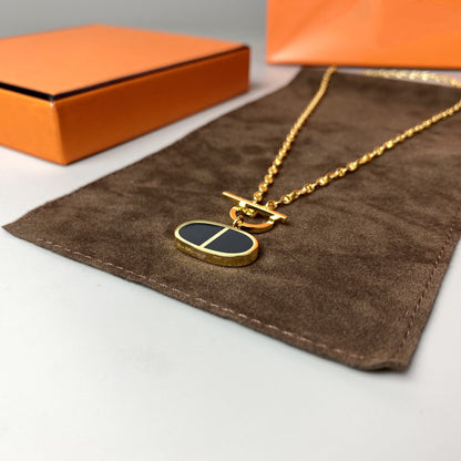 [baslovejewels]CHAINE VERSO BLACK CERAMIC NECKLACE