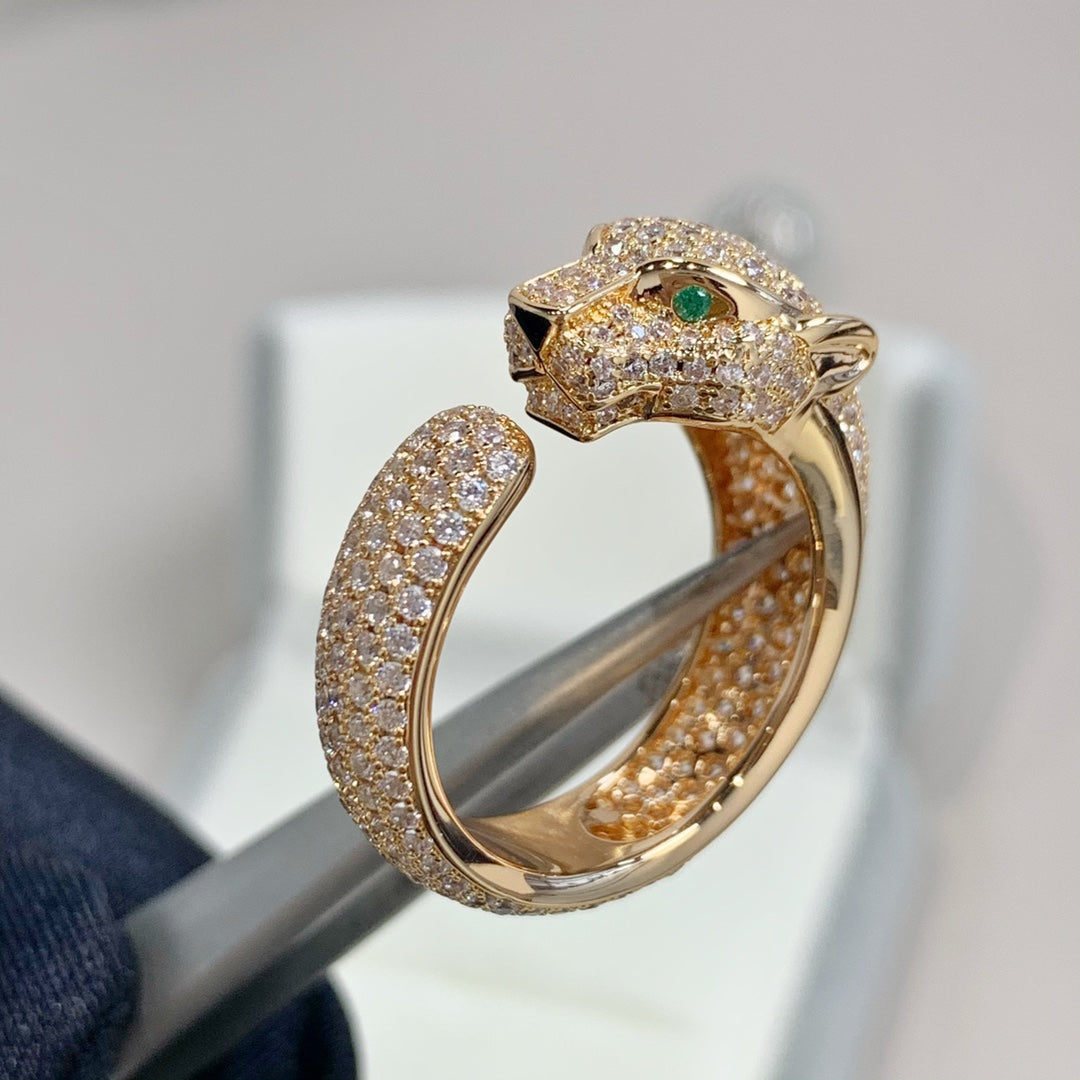 [Basjewels]PANTHERE PINK GOLD DIAMOND RING