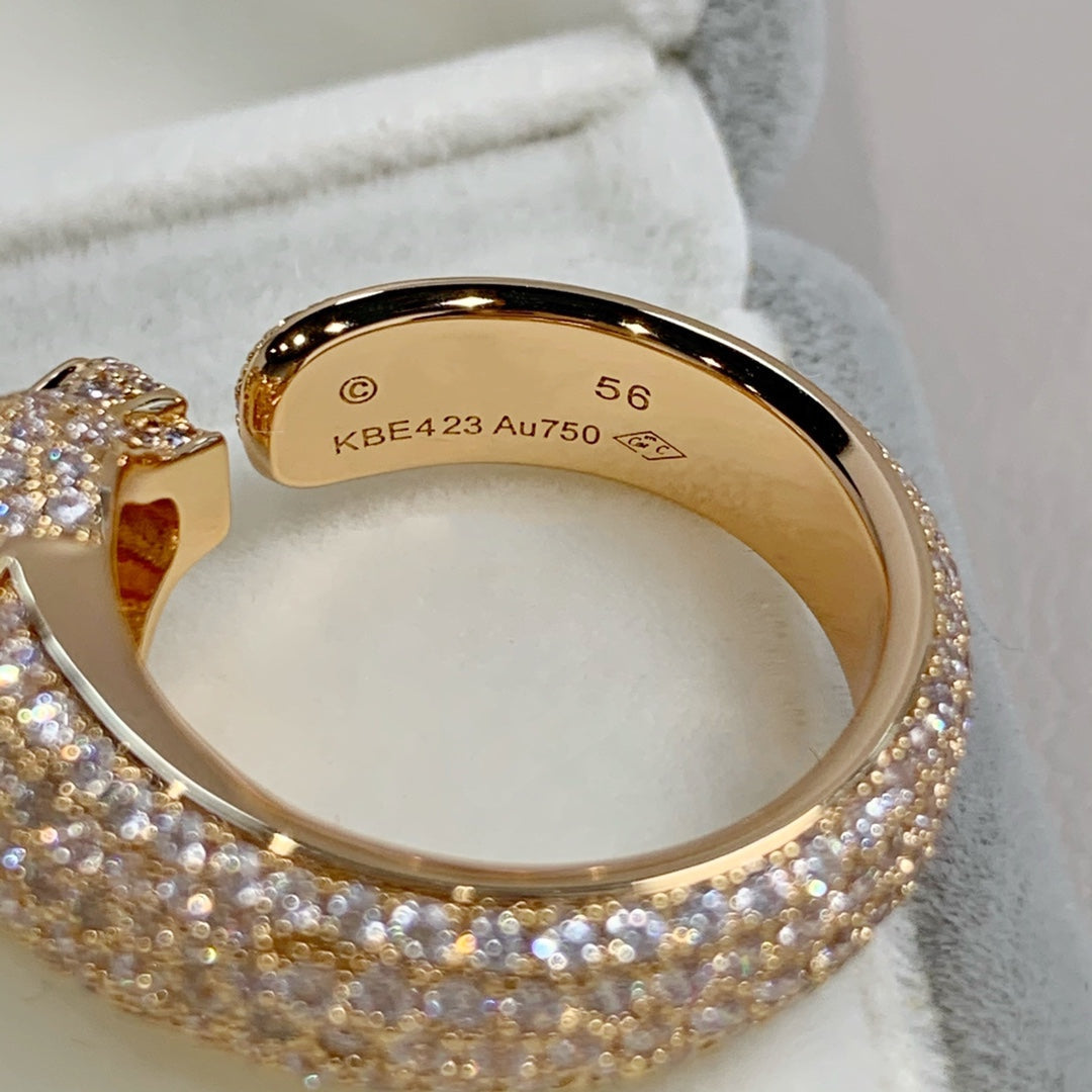 [Basjewels]PANTHERE PINK GOLD DIAMOND RING