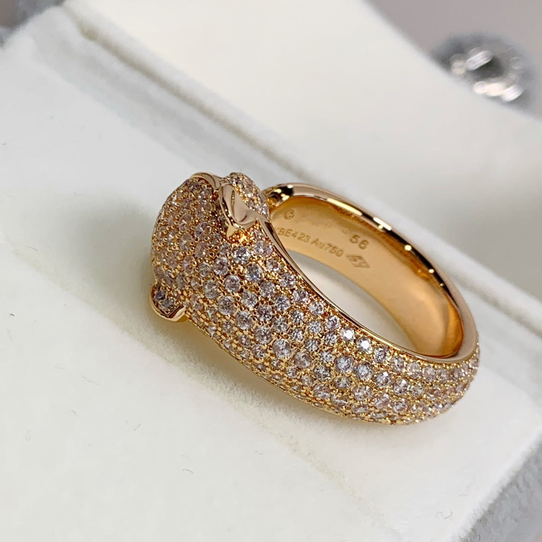 [Basjewels]PANTHERE PINK GOLD DIAMOND RING