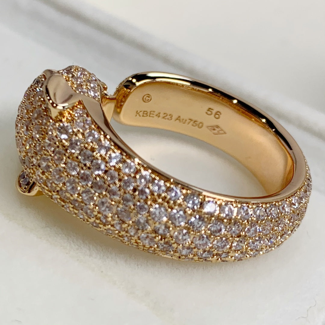 [Basjewels]PANTHERE PINK GOLD DIAMOND RING