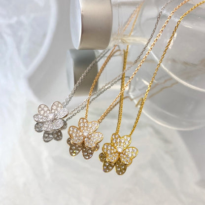 [Basjewels]FLOWER DIAMOND NECKLACE