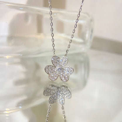 [Basjewels]FLOWER DIAMOND NECKLACE