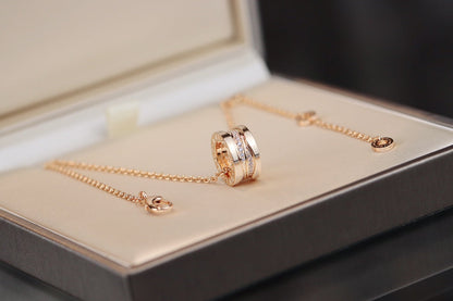 [Basjewels]ZERO 1 PINK GOLD DIAMOND NECKLACE