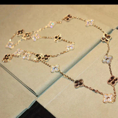 [Basjewels]CLOVER 20 MOTIFS LASER DIAMOND NECKLACE