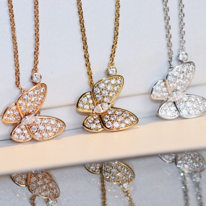 [Basjewels]BUTTERFLY DIAMOND NECKLACE