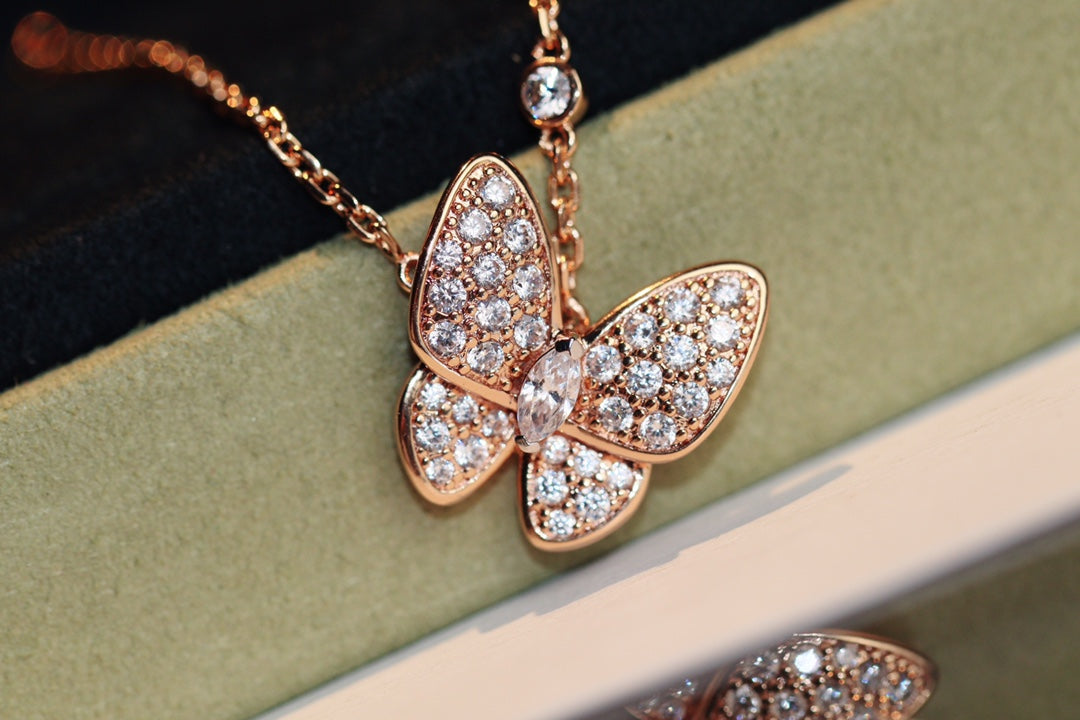 [Basjewels]BUTTERFLY DIAMOND NECKLACE