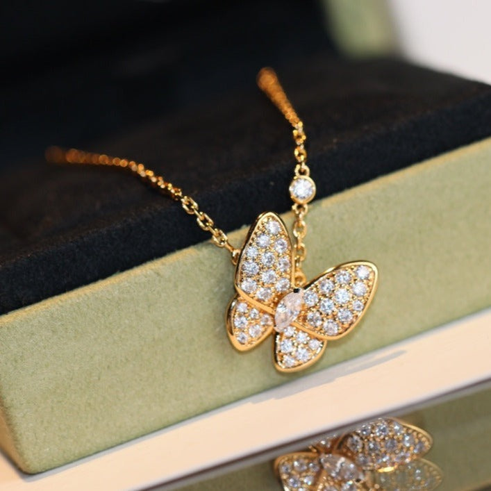 [Basjewels]BUTTERFLY DIAMOND NECKLACE