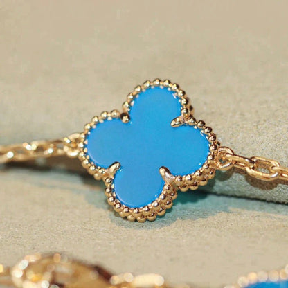 [Basjewels]CLOVER 20 MOTIFS TURQUOISE GOLD