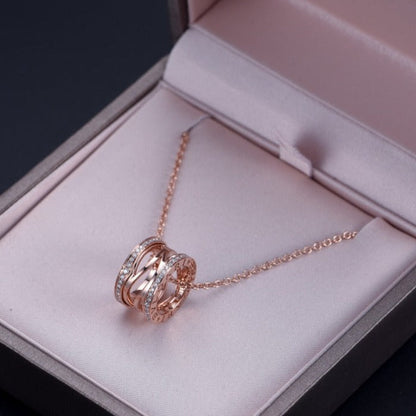 [Basjewels]ZERO 1 PINK GOLD DIAMOND OPEN NECKLACE