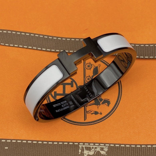 [baslovejewels]H BRACELET 12MM BLACK WHITE CERAMIC