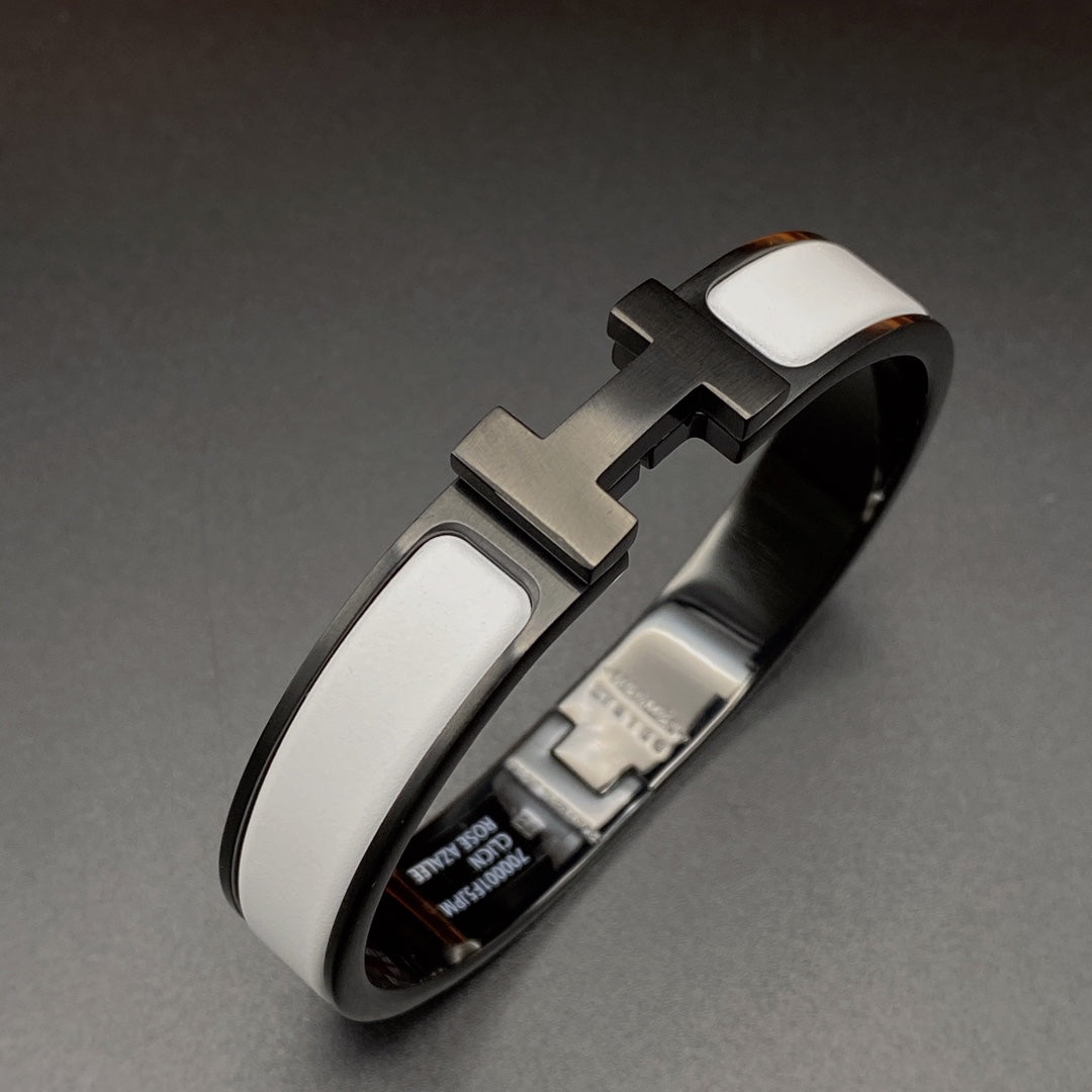 [baslovejewels]H BRACELET 12MM BLACK WHITE CERAMIC