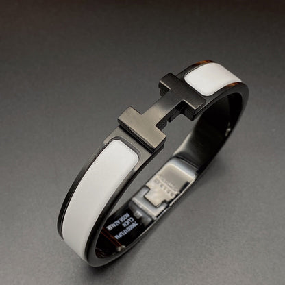 [baslovejewels]H BRACELET 12MM BLACK WHITE CERAMIC