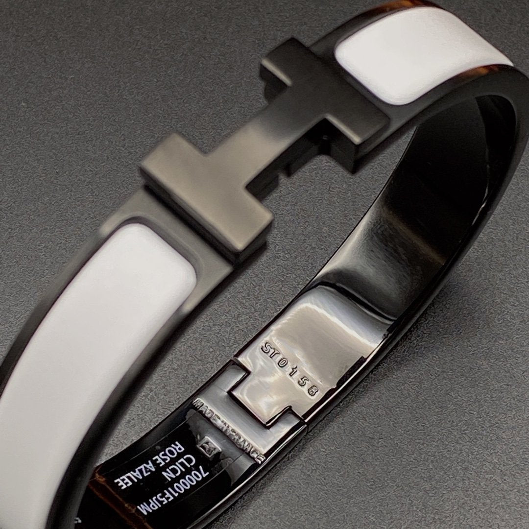 [baslovejewels]H BRACELET 12MM BLACK WHITE CERAMIC