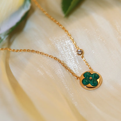 [baslovejewels]SUN PEDANT PINK GOLD 1 DIAMOND NECKLACE