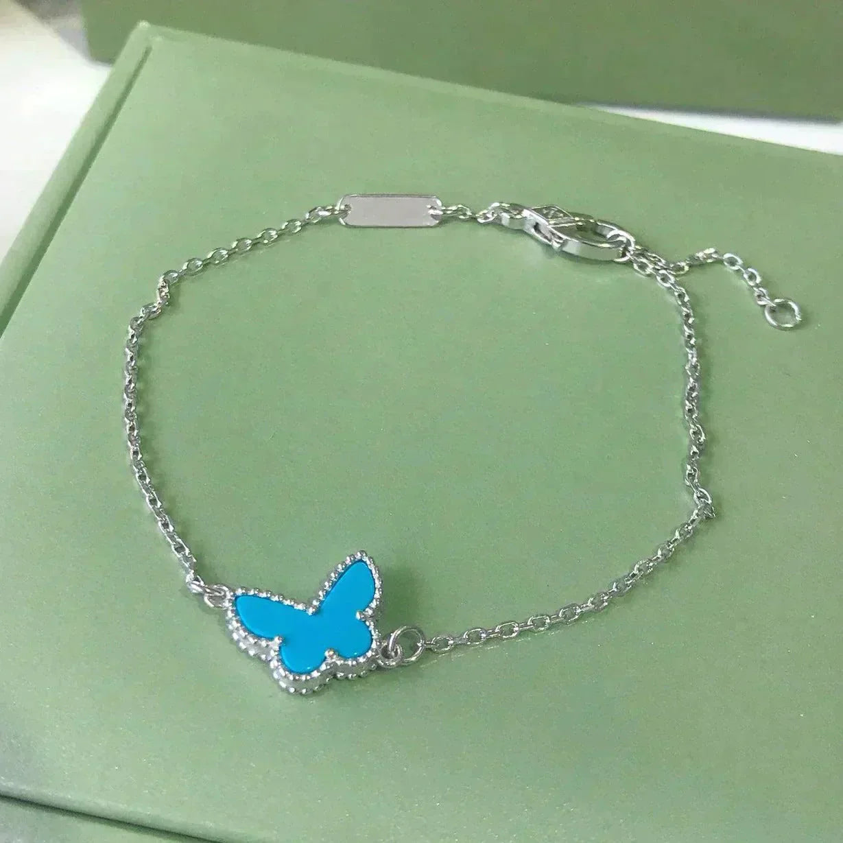 [Basjewels]BUTTERFLY TURQUOISE BUTTERFLY BRACELET SILVER