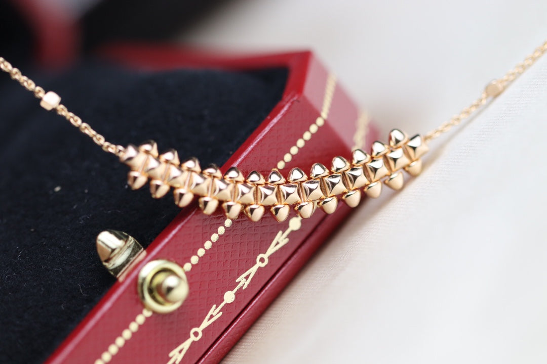 [Basjewels]CLASH PINK GOLD NECKLACE