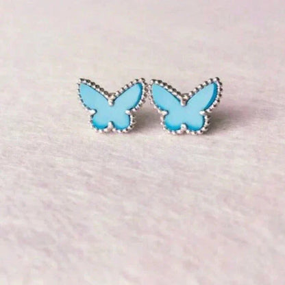 [Basjewels]BUTTERFLY TURQUOISE EARRINGS SILVER