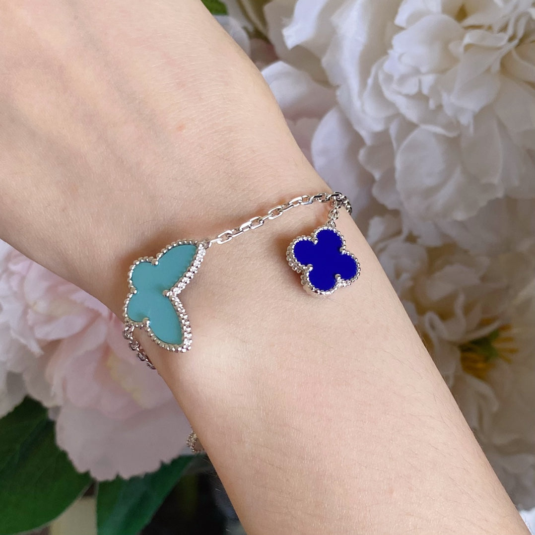 [Basjewels]LUCKY SPRING SILVER BRACELET 4 MOTIF