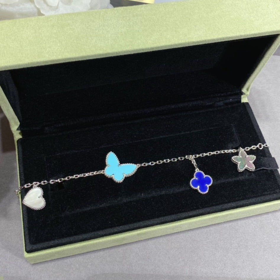 [Basjewels]LUCKY SPRING SILVER BRACELET 4 MOTIF