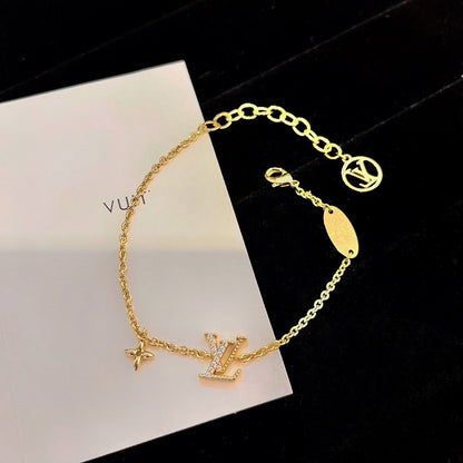 [Basjewels]LOGO STAR MOTIF GOLD BRACELET