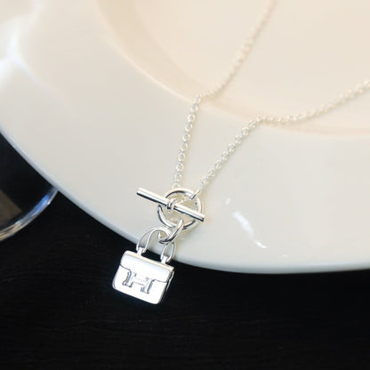 [Basjewels]POP H PEDANT SILVER NECKLACE