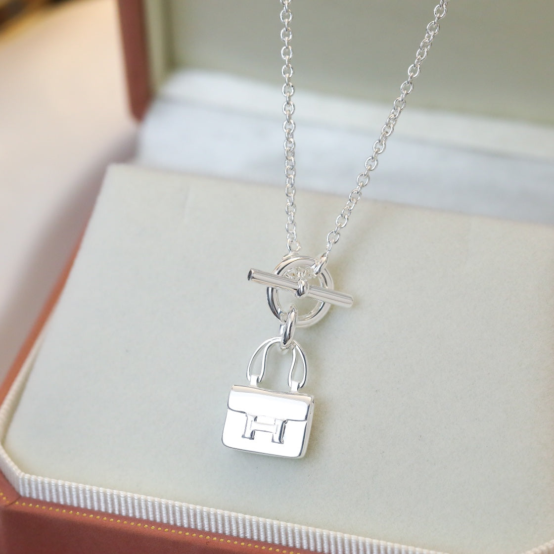 [Basjewels]POP H PEDANT SILVER NECKLACE