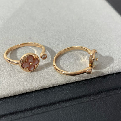 [baslovejewels]SUN 1 DIAMOND PINK MOP RING