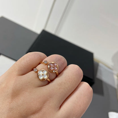 [baslovejewels]SUN 1 DIAMOND PINK MOP RING