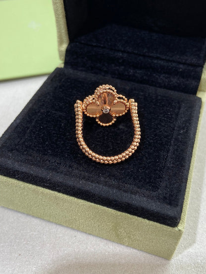 [Basjewels]CLOVER RIVERSIBLE ROSE GOLD RING