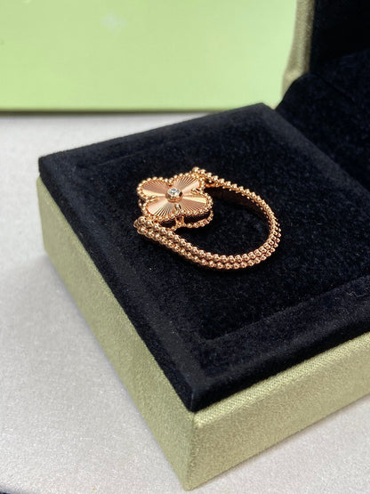 [Basjewels]CLOVER RIVERSIBLE ROSE GOLD RING