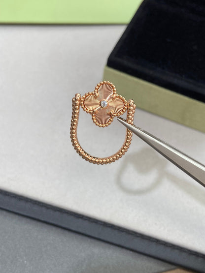 [Basjewels]CLOVER RIVERSIBLE ROSE GOLD RING