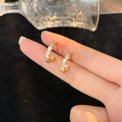 [Basjewels]BEE LOVE DIAMOND HOOP EARRINGS