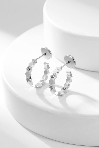 [Basjewels]BEE LOVE DIAMOND HOOP EARRINGS