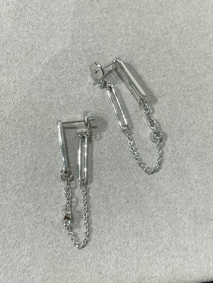 [Basjewels]CHAINE CHAOS DIAMOND DROP EARRINGS