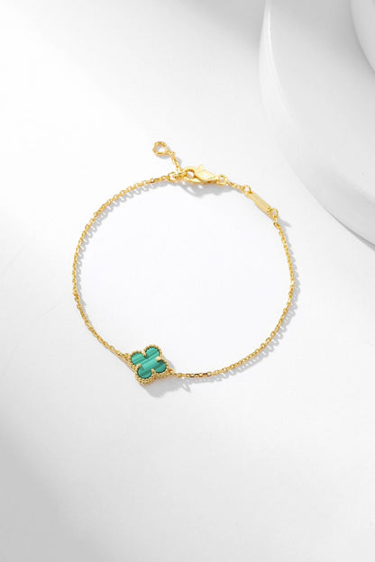 [Basjewels]CLOVER BRACELET MALACHITE 1 MOTIF